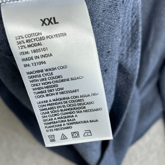 NEW English Laundry Men's XXL Long Sleeve Crew Neck Waffle Sweatshirt Blue - Picture 6 of 8